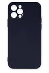 Apple iPhone 12 Pro Max Kılıf Nano içi Kadife Silikon - Lacivert