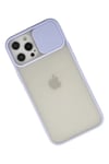 Apple iPhone 12 Pro Max Kılıf Palm Buzlu Kamera Sürgülü Silikon - Lila