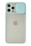 Apple iPhone 12 Pro Max Kılıf Palm Buzlu Kamera Sürgülü Silikon - Turkuaz
