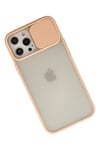 Apple iPhone 12 Pro Max Kılıf Palm Buzlu Kamera Sürgülü Silikon - Pembe