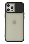 Apple iPhone 12 Pro Max Kılıf Palm Buzlu Kamera Sürgülü Silikon - Siyah