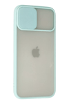 Apple iPhone 12 Pro Max Kılıf Palm Buzlu Kamera Sürgülü Silikon - Turkuaz