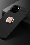 Apple iPhone 12 Pro Max Kılıf Range Yüzüklü Silikon - Siyah-Gold