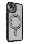 Apple iPhone 13 Kılıf Joke Simli Magneticsafe Kılıf - Siyah