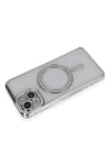 Apple iPhone 13 Kılıf Joke Simli Magneticsafe Kılıf - Gümüş