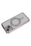 Apple iPhone 13 Kılıf Joke Simli Magneticsafe Kılıf - Pembe
