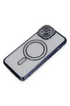 Apple iPhone 13 Kılıf Joke Simli Magneticsafe Kılıf - Lacivert