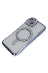 Apple iPhone 13 Kılıf Joke Simli Magneticsafe Kılıf - Mavi