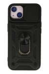 Apple iPhone 13 Kılıf Pars Lens Yüzüklü Silikon - Siyah