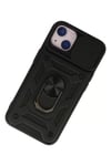 Apple iPhone 13 Kılıf Pars Lens Yüzüklü Silikon - Siyah