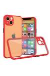 Apple iPhone 13 Mini Kılıf Miami Şeffaf Silikon - Kırmızı