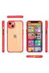 Apple iPhone 13 Mini Kılıf Miami Şeffaf Silikon - Kırmızı