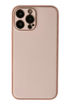 Apple iPhone 13 Pro Kılıf Coco Deri Silikon Kapak - Pudra