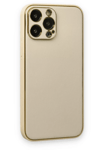 Apple iPhone 13 Pro Kılıf Coco Deri Silikon Kapak - Gold
