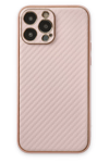 Apple iPhone 13 Pro Kılıf Coco Karbon Silikon - Pembe