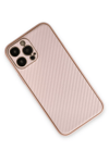 Apple iPhone 13 Pro Kılıf Coco Karbon Silikon - Pembe