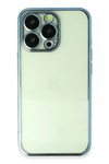 Apple iPhone 13 Pro Kılıf Lensli Silikon - Açık Mavi
