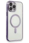 Apple iPhone 13 Pro Kılıf Magneticsafe Lazer Silikon - Mor