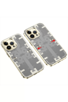 Apple iPhone 13 Pro Kılıf Mekanik Bumper Kapak - Gold