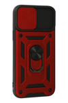 Apple iPhone 13 Pro Kılıf Pars Lens Yüzüklü Silikon - Kırmızı