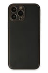 Apple iPhone 13 Pro Max Kılıf Coco Deri Silikon Kapak - Siyah