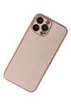 Apple iPhone 13 Pro Max Kılıf Coco Deri Silikon Kapak - Pudra