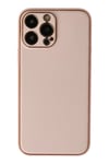 Apple iPhone 13 Pro Max Kılıf Coco Deri Silikon Kapak - Pudra