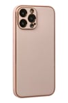 Apple iPhone 13 Pro Max Kılıf Coco Deri Silikon Kapak - Pudra