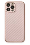Apple iPhone 13 Pro Max Kılıf Coco Karbon Silikon - Pembe