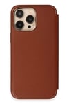Apple iPhone 13 Pro Max Kılıf Dolpin Kapaklı - Kahverengi