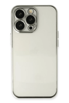 Apple iPhone 13 Pro Max Kılıf Lensli Silikon - Gümüş