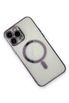 Apple iPhone 13 Pro Max Kılıf Magneticsafe Lazer Silikon - Mor