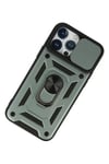 Apple iPhone 13 Pro Max Kılıf Pars Lens Yüzüklü Silikon - Yeşil
