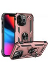 Apple iPhone 13 Pro Max Kılıf Sofya Yüzüklü Silikon Kapak - Rose