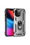 Apple iPhone 13 Pro Max Kılıf Sofya Yüzüklü Silikon Kapak - Gümüş