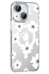 Apple iPhone 14 Floral Magsafe Kapak - Beyaz