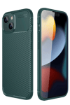 Apple iPhone 14 Kılıf Auto Focus Karbon Kapak - Koyu Yeşil