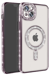 Apple iPhone 14 Kılıf Joke Simli Magneticsafe Kılıf - Pembe
