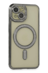 Apple iPhone 14 Kılıf Joke Simli Magneticsafe Kılıf - Gri
