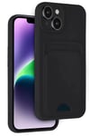 Apple iPhone 14 Kılıf Kelvin Kartvizitli Silikon - Siyah