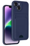 Apple iPhone 14 Kılıf Kelvin Kartvizitli Silikon - Lacivert