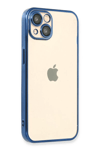 Apple iPhone 14 Kılıf Lensli Silikon - Açık Mavi