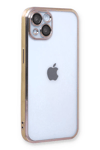 Apple iPhone 14 Kılıf Lensli Silikon - Gold