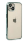 Apple iPhone 14 Kılıf Lensli Silikon - Yeşil