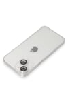 Apple iPhone 14 Kılıf Luko Lens Silikon - Gümüş