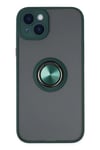 Apple iPhone 14 Kılıf Montreal Yüzüklü Silikon Kapak - Yeşil