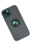 Apple iPhone 14 Kılıf Montreal Yüzüklü Silikon Kapak - Yeşil