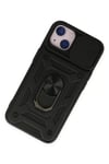 Apple iPhone 14 Kılıf Pars Lens Yüzüklü Silikon - Siyah