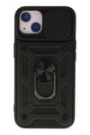 Apple iPhone 14 Kılıf Pars Lens Yüzüklü Silikon - Siyah