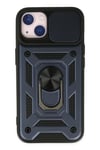 Apple iPhone 14 Kılıf Pars Lens Yüzüklü Silikon - Lacivert